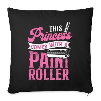 Peintre en bâtiment Décorateur Femme - Housse de coussin décorative 45 x 45 cm - noir - Devant