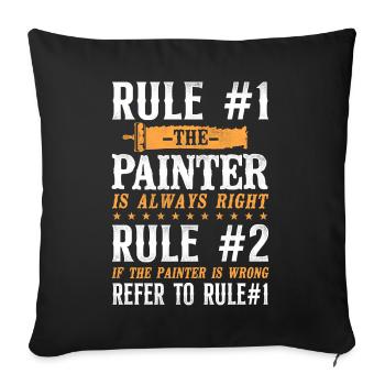 Règle du décorateur peintre en bâtiment #1 - Housse de coussin décorative 45 x 45 cm - noir - Devant