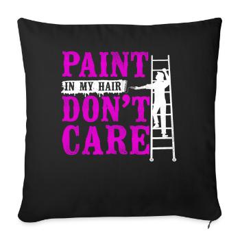 Peintre en bâtiment Décorateur Femme - Housse de coussin décorative 45 x 45 cm - noir - Devant