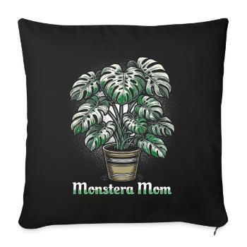 Monstera Mom - Sofa pillowcase 17,3'' x 17,3'' (45 x 45 cm) - black - Front