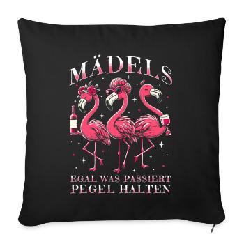 Girls, no matter what, keep the level - Sofa pillowcase 17,3'' x 17,3'' (45 x 45 cm) - black - Front