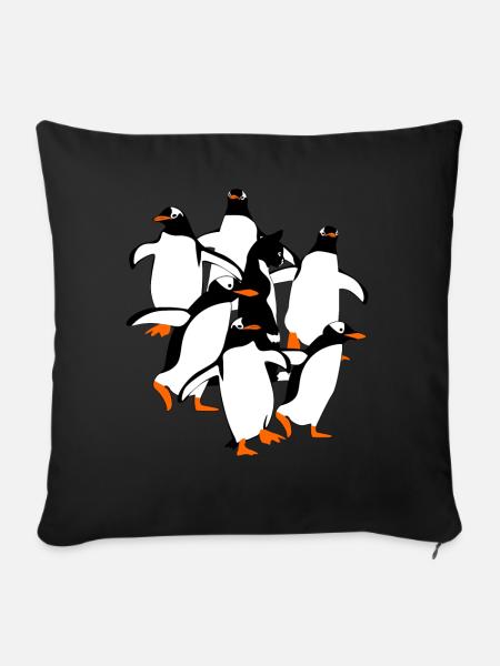 Penguin Penguins - Sofakissenbezug 45 x 45 cm - Schwarz