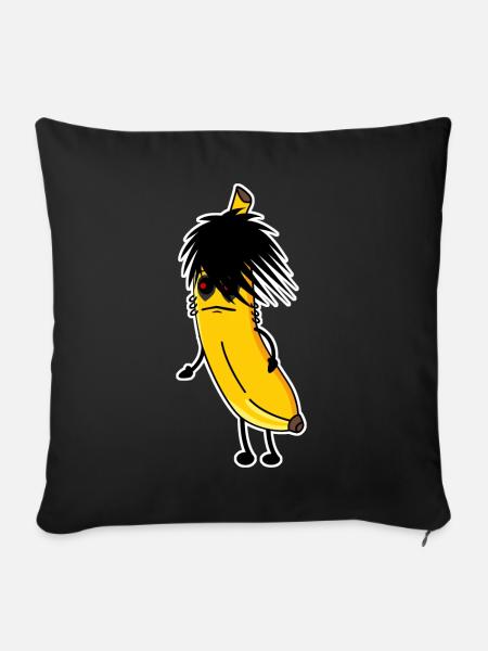 Goth Banana Gothic Okkult Grunge - Soffkuddsöverdrag, 45 x 45 cm - svart