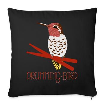 Hummingbird Drumsticks Hummingbirds - Sofa pillowcase 17,3'' x 17,3'' (45 x 45 cm) - black - Front