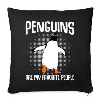 Penguins Penguin - Sofa pillowcase 17,3'' x 17,3'' (45 x 45 cm) - black - Front