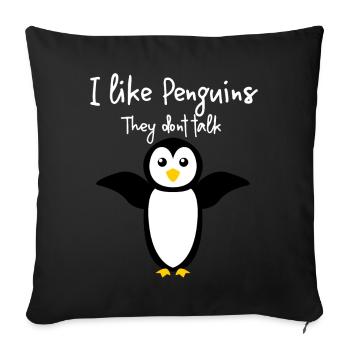 Penguin Cute Penguins - Sofa pillowcase 17,3'' x 17,3'' (45 x 45 cm) - black - Front