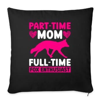 Funny Gifts for Fox Lovers - Sofa pillowcase 17,3'' x 17,3'' (45 x 45 cm) - black - Front