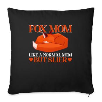 Funny Gifts for Fox Lovers - Sofa pillowcase 17,3'' x 17,3'' (45 x 45 cm) - black - Front