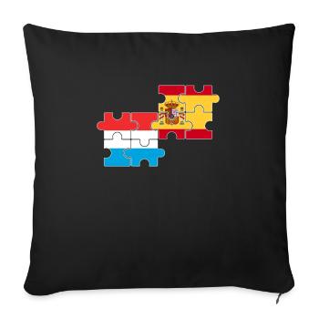 Luxembourg Spain Flag Spanish Luxembourger - Sofa pillowcase 17,3'' x 17,3'' (45 x 45 cm) - black - Front