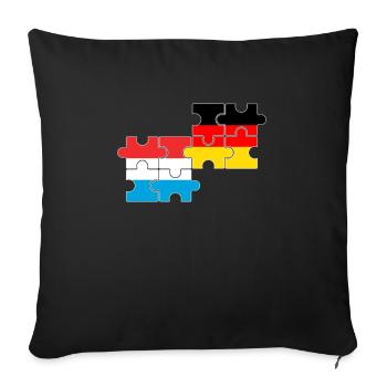 Luxembourg Germany Flag German Luxembourger - Sofa pillowcase 17,3'' x 17,3'' (45 x 45 cm) - black - Front