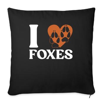 Cadeaux amusants pour les amoureux du renard - Housse de coussin décorative 45 x 45 cm - noir - Devant