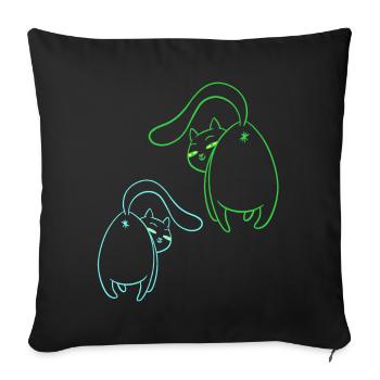 Chats, Chat, Animaux domestiques, Enfants, Animaux de compagnie, Chatons - Housse de coussin décorative 45 x 45 cm - noir - Devant