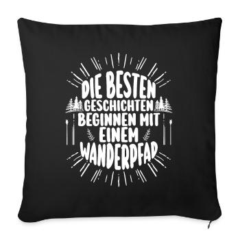 Wanderer Bergwandern Bergklettern Wandern - Sofakissenbezug 45 x 45 cm - Schwarz - Vorne