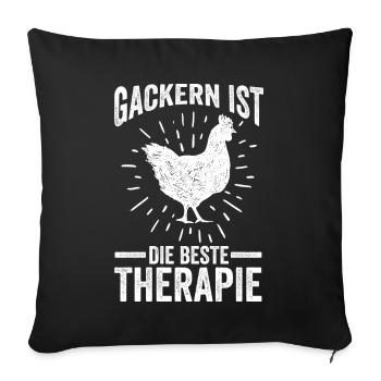 Huhn Bauer Bauernhof Küken Landwirt Hühner - Sofakissenbezug 45 x 45 cm - Schwarz - Vorne