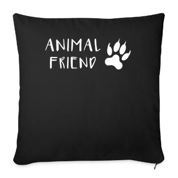 Animal Lover Font Paw Print Style - Sofa pillowcase 17,3'' x 17,3'' (45 x 45 cm) - black - Front