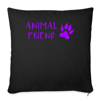 Animal Lover Font Paw Print Style - Sofa pillowcase 17,3'' x 17,3'' (45 x 45 cm) - black - Front