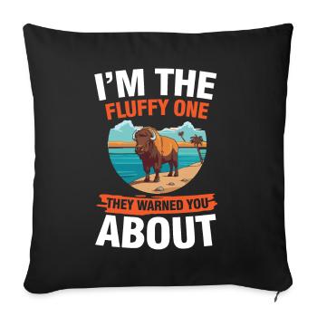 He Has Leather Skin für einen Bison-Fan oder - Sofakissenbezug 45 x 45 cm - Schwarz - Vorne