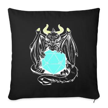 dragon, creature, mythical creature, fairy tale, fairy tale character - Sofa pillowcase 17,3'' x 17,3'' (45 x 45 cm) - black - Front