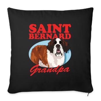 Bernhardiner Opa St. Bernhardshund Geschenk - Sofakissenbezug 45 x 45 cm - Schwarz - Vorne