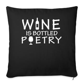 Wine Poetry Literature Lover Wine Vino Tasting - Sofakissenbezug 45 x 45 cm - Schwarz - Vorne
