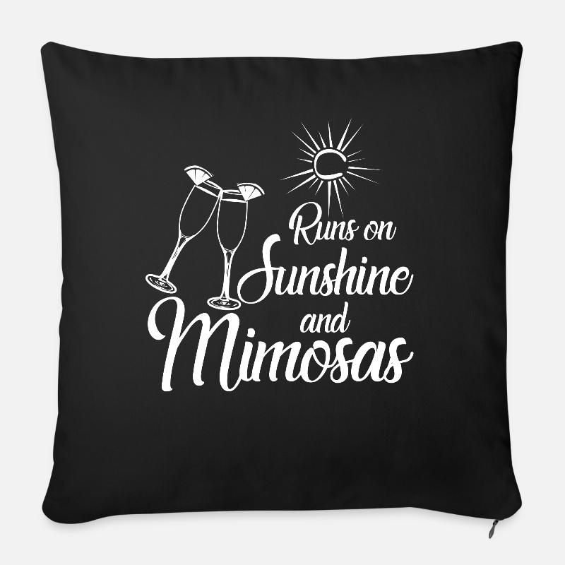 Mimosa Brunch Mimosas - Housse de coussin décorative 45 x 45 cm - noir