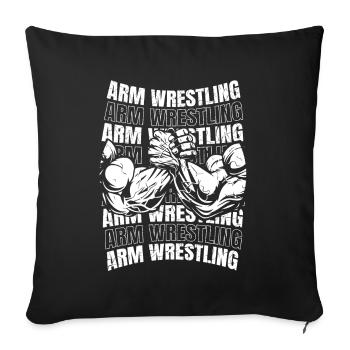 Bras de fer Techniques de lutte à mains nues Bras - Housse de coussin décorative 45 x 45 cm - noir - Devant