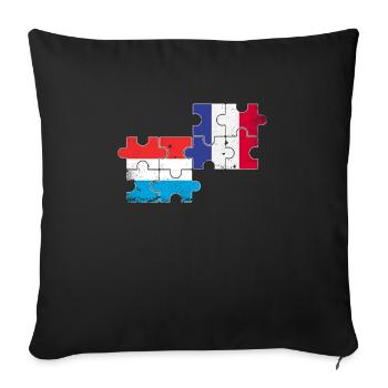 Luxembourg France Vintage Flag Luxembourger - Sofa pillowcase 17,3'' x 17,3'' (45 x 45 cm) - black - Front