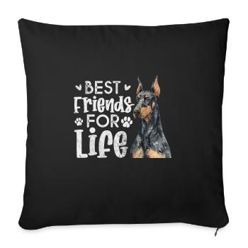 Doberman - Sofa pillowcase 17,3'' x 17,3'' (45 x 45 cm) - black - Front