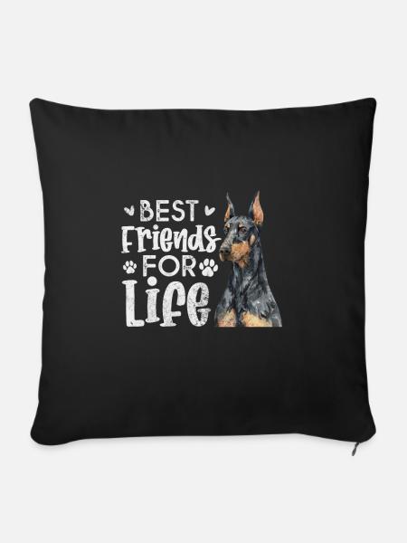 Dobermann - Sofakissenbezug 45 x 45 cm - Schwarz