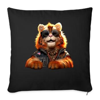 Tiger Big Cat Wild Cats Lover Cute Tiger - Sofa pillowcase 17,3'' x 17,3'' (45 x 45 cm) - black - Front