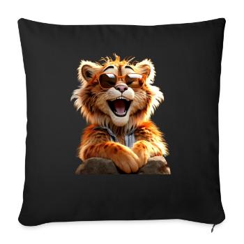 Tiger Big Cat Wild Cats Lover Cute Tiger - Sofa pillowcase 17,3'' x 17,3'' (45 x 45 cm) - black - Front