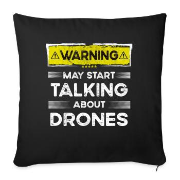 Talking about Drones funny - Sofa pillowcase 17,3'' x 17,3'' (45 x 45 cm) - black - Front