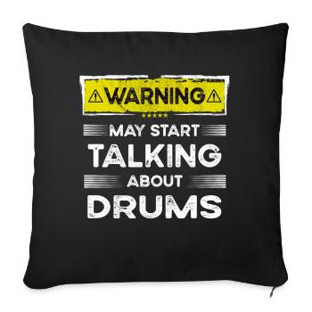 En parlant de batterie drôle - Housse de coussin décorative 45 x 45 cm - noir - Devant