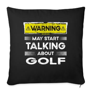 Parler de golf drôle - Housse de coussin décorative 45 x 45 cm - noir - Devant