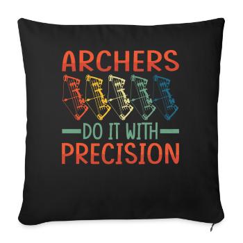 Bogenschütze Mit Präzision Archers With Precision - Sofa pillowcase 17,3'' x 17,3'' (45 x 45 cm) - black - Front