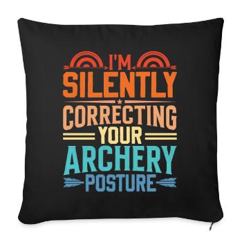 Archery Coach Saying - Archer Exercise - Sofa pillowcase 17,3'' x 17,3'' (45 x 45 cm) - black - Front