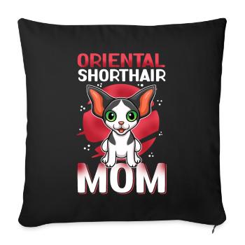 Oriental Shorthair Mom OKH Cat Gift - Sofa pillowcase 17,3'' x 17,3'' (45 x 45 cm) - black - Front