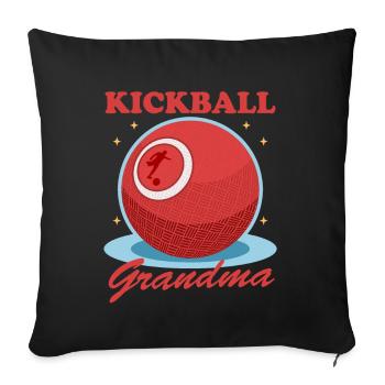 Kickball Granny Kickball joueur Kickballer cadeau - Housse de coussin décorative 45 x 45 cm - noir - Devant