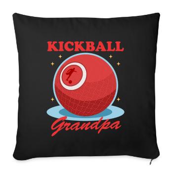 Kickball grand-père Kickball joueur Kickballer cadeau - Housse de coussin décorative 45 x 45 cm - noir - Devant