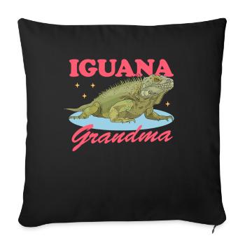 Iguana Granny Reptile Lizard Iguanas Gift - Sofa pillowcase 17,3'' x 17,3'' (45 x 45 cm) - black - Front