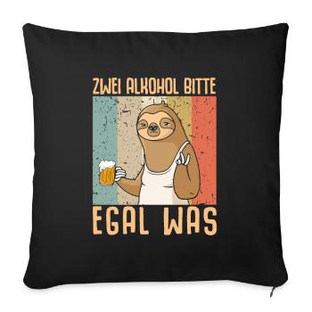 Two alcohols please no matter what - Sofa pillowcase 17,3'' x 17,3'' (45 x 45 cm) - black - Front