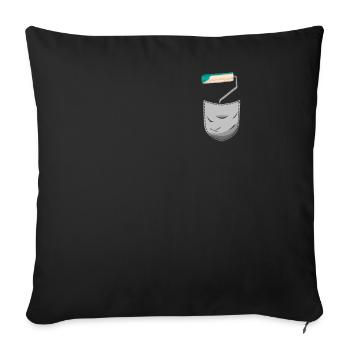 Poche de décorateur de peintre en bâtiment - Housse de coussin décorative 45 x 45 cm - noir - Devant
