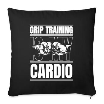 Training Is My Cardio Exercise Techniques - Sofa pillowcase 17,3'' x 17,3'' (45 x 45 cm) - black - Front
