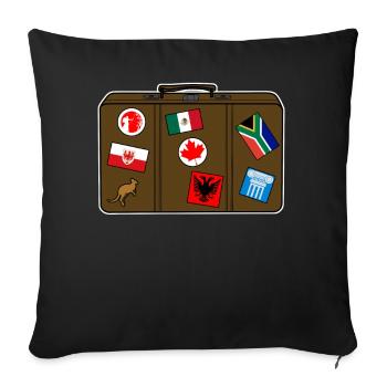 Vacation Suitcase Travel Luggage - Sofa pillowcase 17,3'' x 17,3'' (45 x 45 cm) - black - Front