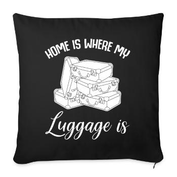 Vacation Luggage Suitcase Travel - Sofa pillowcase 17,3'' x 17,3'' (45 x 45 cm) - black - Front