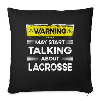 Talking about Lacrosse funny - Sofa pillowcase 17,3'' x 17,3'' (45 x 45 cm) - black - Front