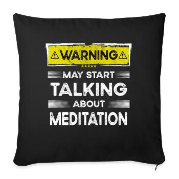 Talking about Meditation funny - Sofa pillowcase 17,3'' x 17,3'' (45 x 45 cm) - black - Front