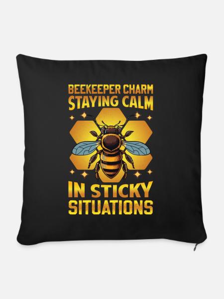 Beekeeper Charm – Sticky Situations - Sofakissenbezug 45 x 45 cm - Schwarz