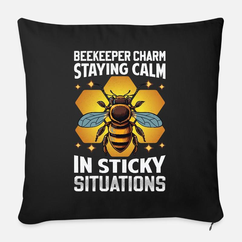 Beekeeper Charm – Sticky Situations - Sofakissenbezug 45 x 45 cm - Schwarz