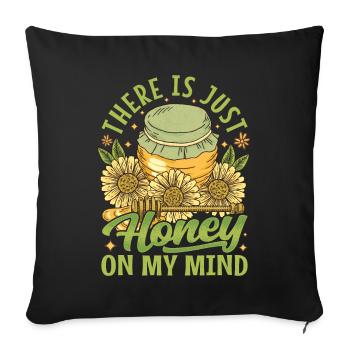 Juste du miel dans mon - Amoureux des abeilles - Housse de coussin décorative 45 x 45 cm - noir - Devant
